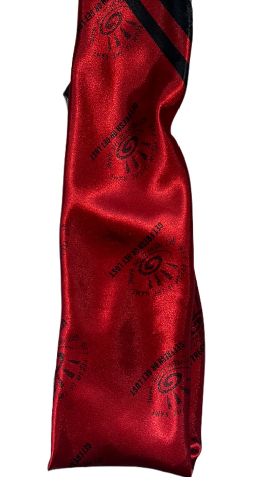 Red GET FRESH OR GET LOST Scarf With Black Outline