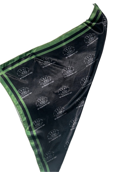Black GET FRESH OR GET LOST Scarf With Green Outline
