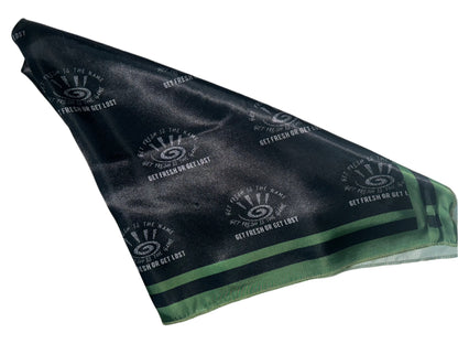 Black GET FRESH OR GET LOST Scarf With Green Outline