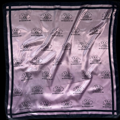 Pink GET FRESH OR GET LOST Scarf With Black Outline