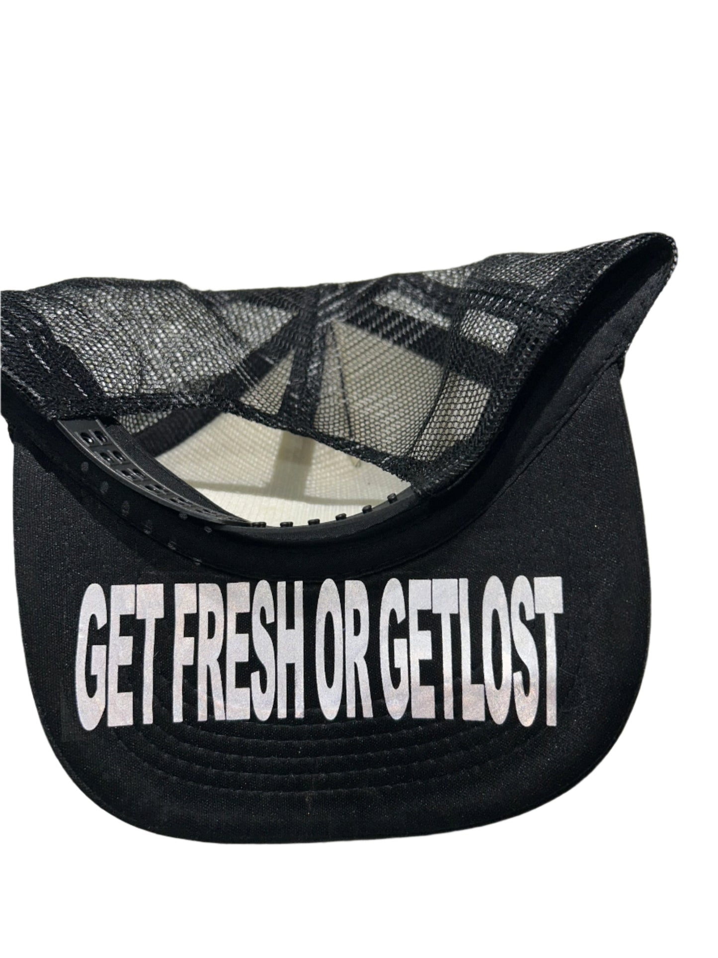 Black GET FRESH OR GET LOST Hat With Reflector