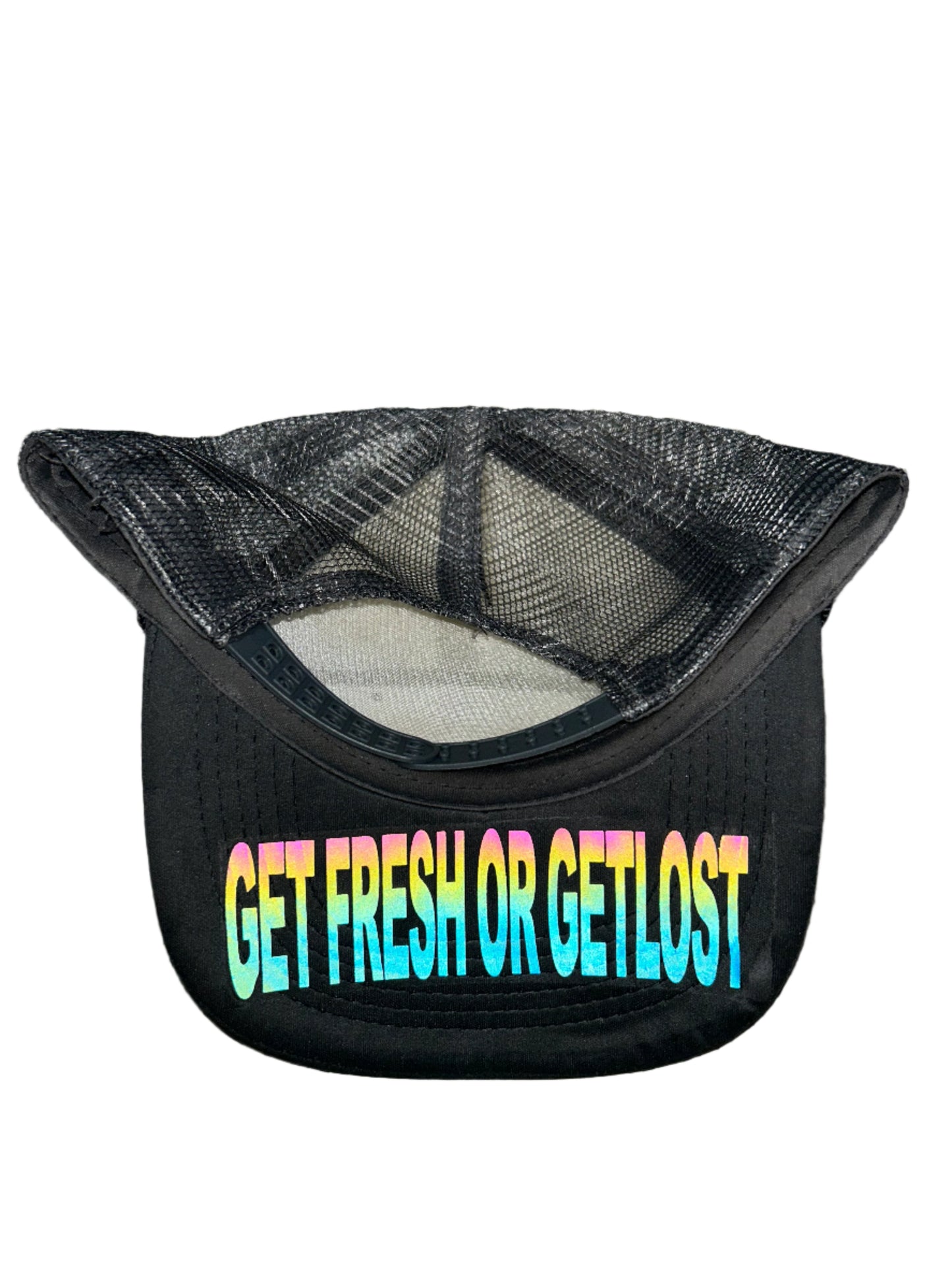 Grey GET FRESH OR GET LOST Hat With Clear Rhinestone embroidery