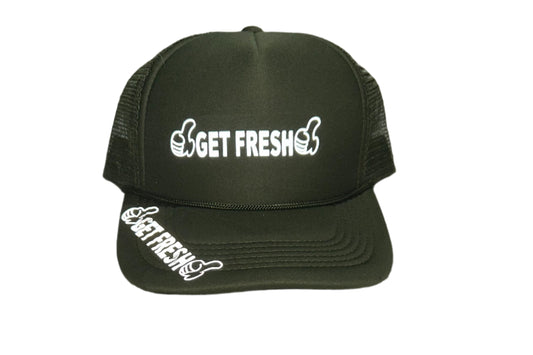 Green GET FRESH OR GET LOST Hat With Reflector