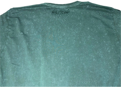 Green GET FRESH OR GET LOST Shirt & Shorts With Green Rhinestones Embroidery