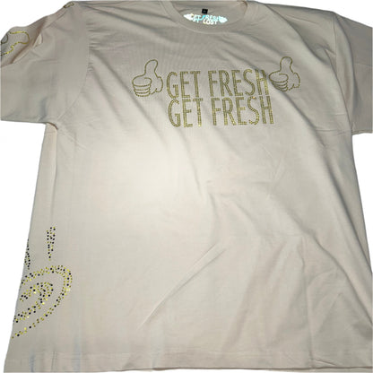 Cream GET FRESH OR GET LOST Shirt & Shorts With