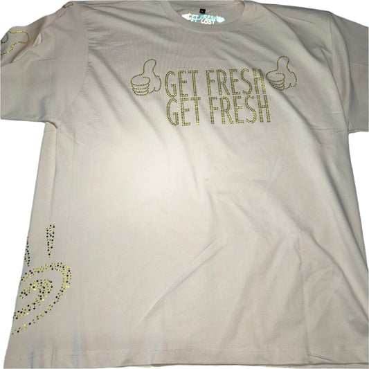 Cream GET FRESH OR GET LOST Shirt & Shorts With