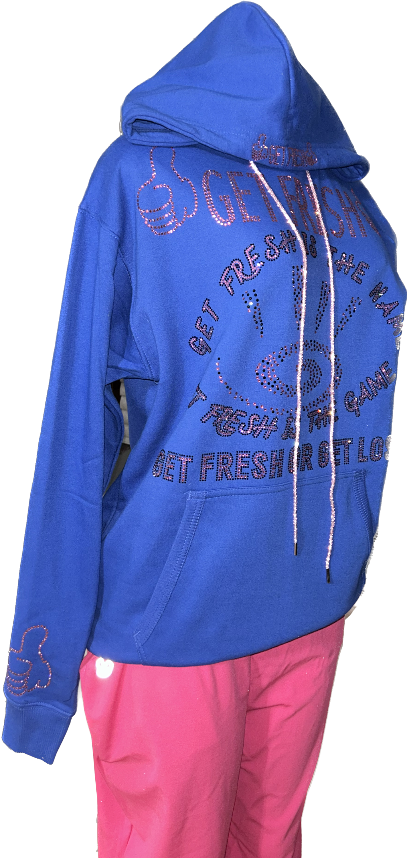 GET FRESH OR GET LOST Blue Sweater Rhinestone  One Piece