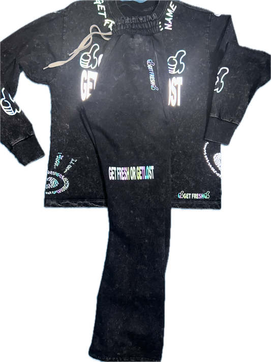 Gray GET FRESH OR GET LOST Two-Piece