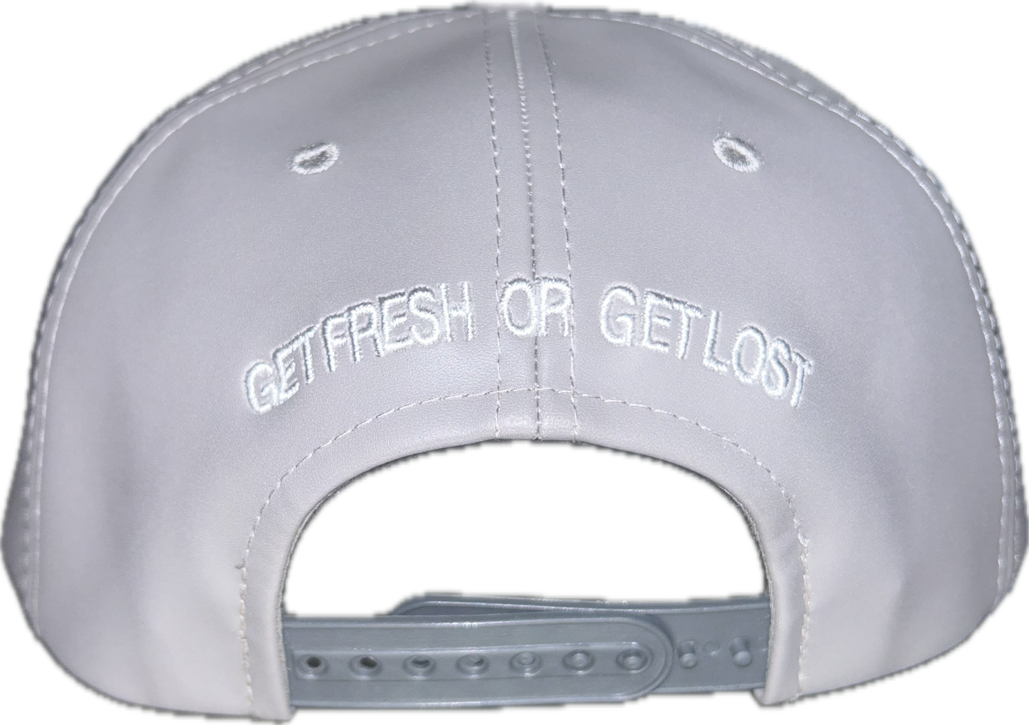 Gray GET FRESH OR GET LOST Leather Hat