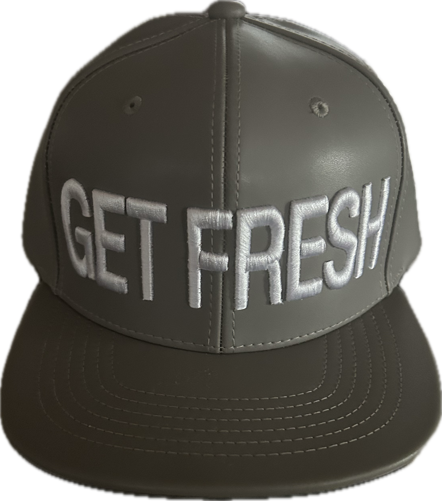 Gray GET FRESH OR GET LOST Leather Hat