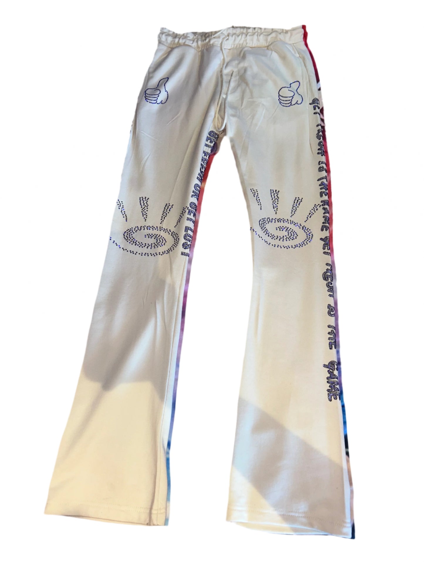 Cream GET FRESH OT GET LOST Two-Piece With Blue Rhinestone Embroidery