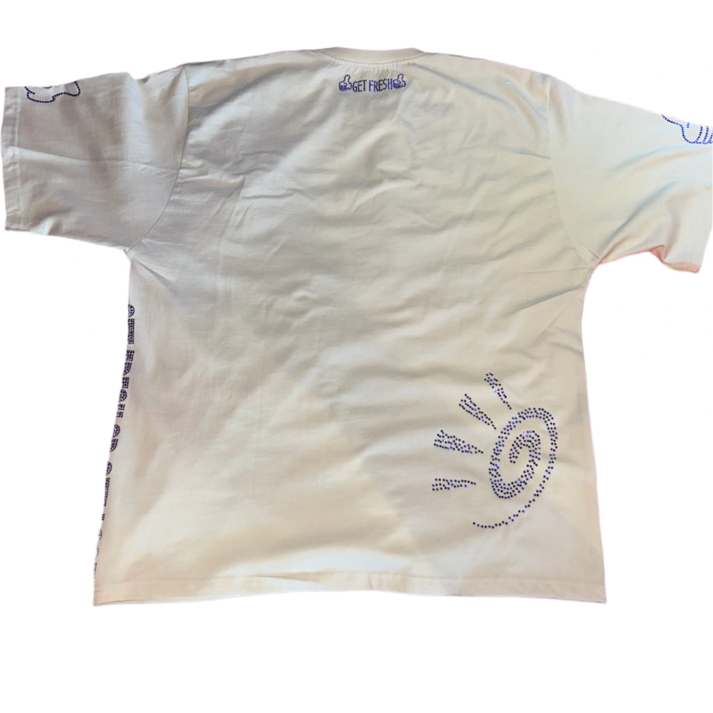 Cream GET FRESH OT GET LOST Two-Piece With Blue Rhinestone Embroidery