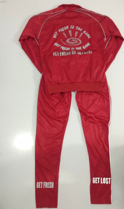 Red GET FRESH OR GET LOST Reflector Tracksuit