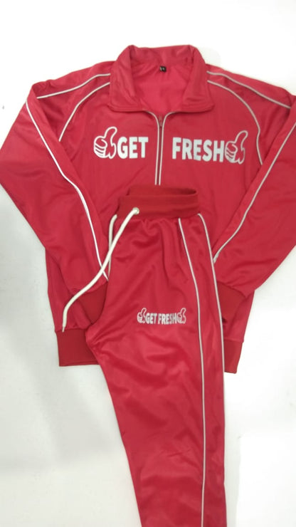 Red GET FRESH OR GET LOST Reflector Tracksuit
