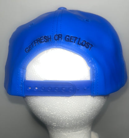 Royal Blue Fitted Cap With Black Embroidery