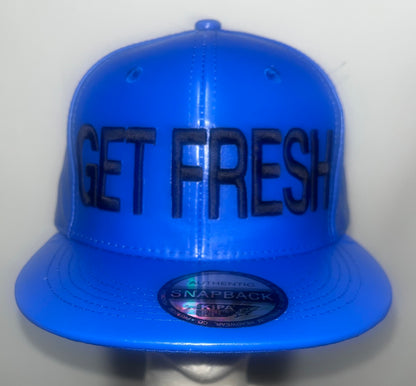 Royal Blue Fitted Cap With Black Embroidery