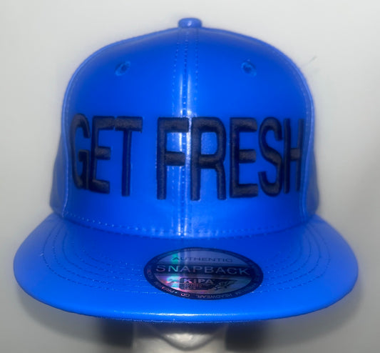 Royal Blue Fitted Cap With Black Embroidery