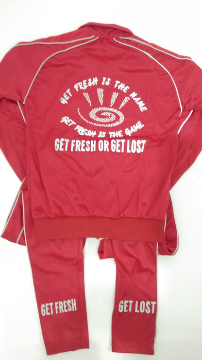 Red GET FRESH OR GET LOST Reflector Tracksuit