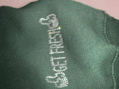 GET FRESH OR GET LOST Eagles Green Hoodie Clear Rhinestone Embroidery