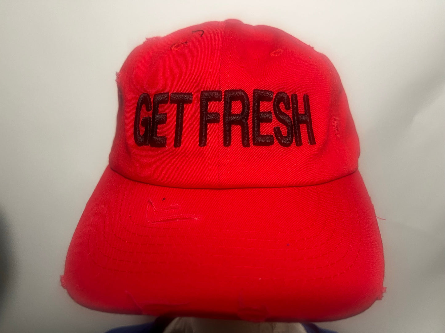 Red & Black GET FRESH OR GET LOST Dad Hat